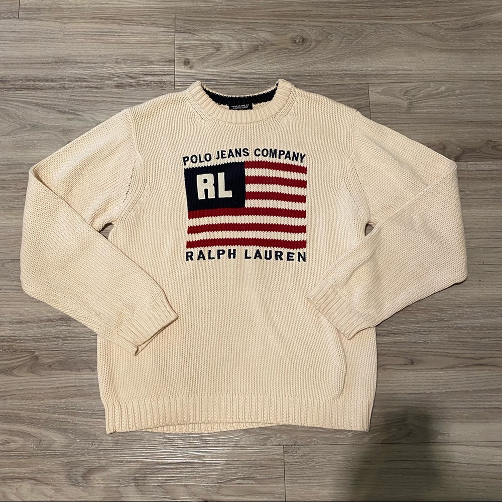 Vintage Ralph Lauren American Flag Sweater
